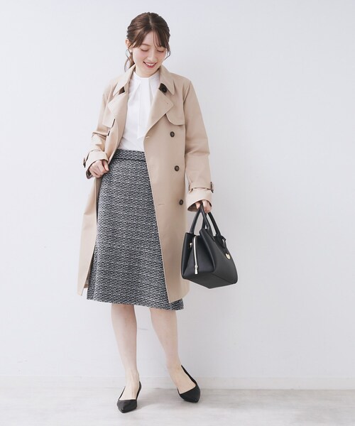 index（インデックス）の「≪通勤・セレモニー/セットアップ対応≫フレアツイードスカート【洗濯機OK】（スカート・レディース・ブラック系4/ホワイト系7/ネイビー・42/40/38/36）」の17枚目の写真