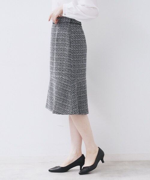 index（インデックス）の「≪通勤・セレモニー/セットアップ対応≫フレアツイードスカート【洗濯機OK】（スカート・レディース・ブラック系4/ホワイト系7/ネイビー・42/40/38/36）」の20枚目の写真