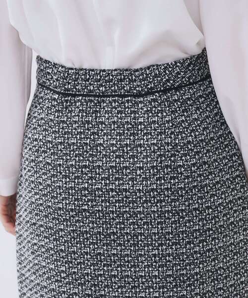 index（インデックス）の「≪通勤・セレモニー/セットアップ対応≫フレアツイードスカート【洗濯機OK】（スカート・レディース・ブラック系4/ホワイト系7/ネイビー・42/40/38/36）」の5枚目の写真