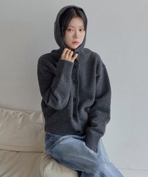 UNE MANSION | バラクラバー帽子ビッグボタンオーバーサイズニットカーディガン(ニット/セーター)