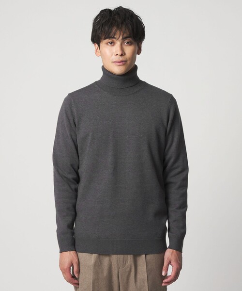 A DAY IN THE LIFE UNITED ARROWS(アデイインザライフユナイテッドアローズ)の「ハイゲージ テンジク タートルネックニット<A DAY IN THE LIFE>(ニット/セーター・メンズ・ダークグレー/ベージュ/ネイビー/ブラック・S/M/L)」の7枚目の写真