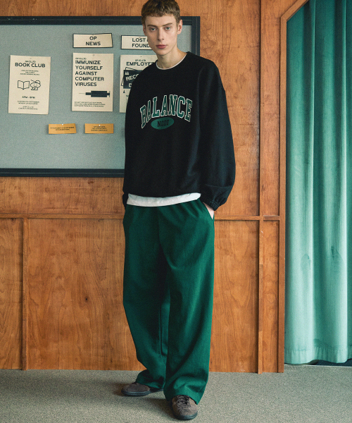 NODU（ノードユー）の「バランスレタリングマンツーマンTシャツ[ブラック]（スウェット・メンズ・その他・MEDIUM/LARGE）」の5枚目の写真