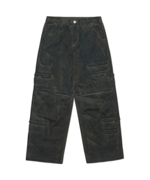 PAINTED CARGO PANTS - CHARCOAL