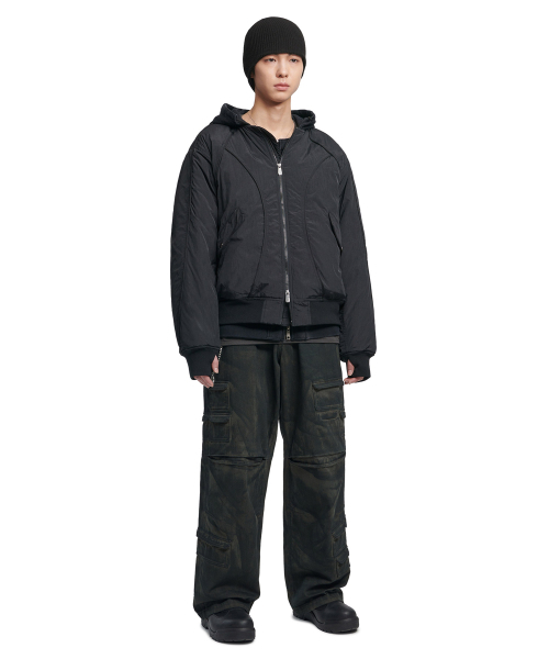 NOMANUAL(NOMANUAL)の「PAINTED CARGO PANTS - CHARCOAL(その他パンツ・レディース・その他・SMALL/MEDIUM/LARGE)」の4枚目の写真