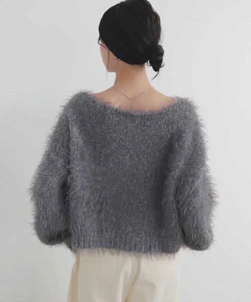 フェザーVネックニットプルオーバー（ニット/セーター）｜LIAN（リアン