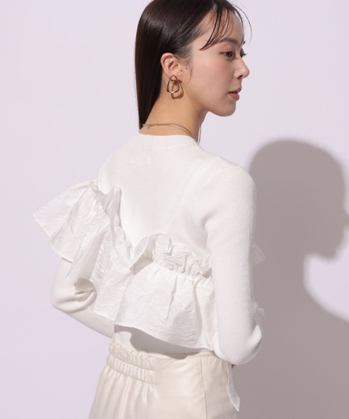 Mystrada(マイストラーダ)の「長袖アシメフリルニット(ニット/セーター・レディース・ホワイト/ブラック/グレー/ブルー・38)」の12枚目の写真