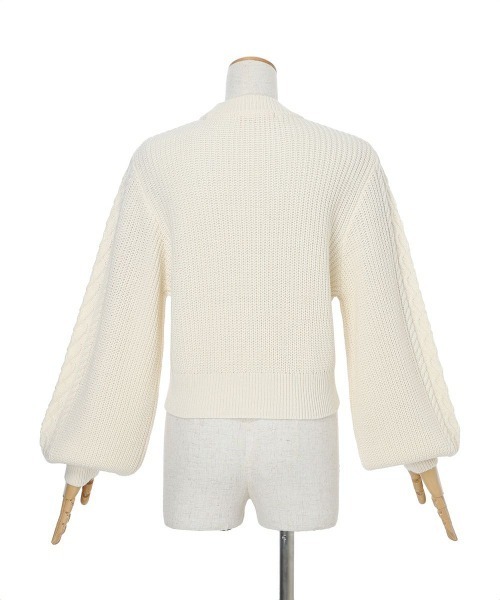 F i.n.t（フィント）の「ハートはしごリボンケーブルニットプルオーバー/fint フィント（ニット/セーター・レディース・ライトグレー/オフホワイト・FREE）」の14枚目の写真