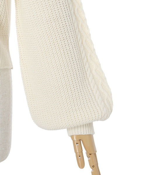F i.n.t（フィント）の「ハートはしごリボンケーブルニットプルオーバー/fint フィント（ニット/セーター・レディース・ライトグレー/オフホワイト・FREE）」の18枚目の写真