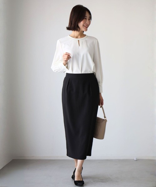 Ehre style（エーレスタイル）の「洗える素材！ 今どきスカート　スカート単品ページ（スカート・レディース・ベージュ/ネイビー/ブラック・S/M/L/XL）」の6枚目の写真