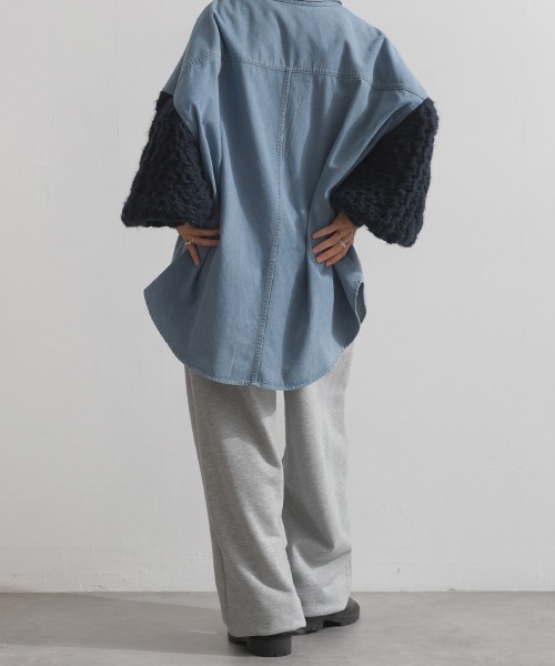 enhaut(アンオート)の「裏起毛 ブラスト加工 ロゴ刺繍 裾ドロスト ゆったり スウェット パンツ(スウェットパンツ・レディース・杢グレー/ネイビー/ホワイト・FREE)」の7枚目の写真