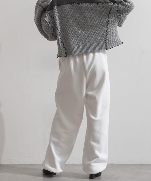 enhaut(アンオート)の「裏起毛 ブラスト加工 ロゴ刺繍 裾ドロスト ゆったり スウェット パンツ(スウェットパンツ・レディース・杢グレー/ネイビー/ホワイト・FREE)」の18枚目の写真