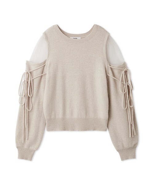 SNIDEL（スナイデル）の「シースルーショルダーニットプルオーバー（ニット/セーター・レディース・ライトブルー/ピンクベージュ/ダークブラウン・F）」の15枚目の写真