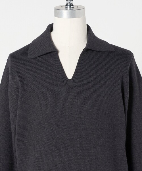 LOEFF（ロエフ）の「＜LOEFF＞ダメージ スキッパー ニット UNISEX（ニット/セーター・レディース・ダークブラウン/ネイビー/ダークグレー・0/2/1）」の10枚目の写真