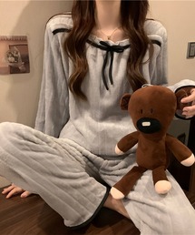 blackdia ocean（ブラックダイヤオーシャン）の「blackdia ocean 上下セット リボン ふわふわ モコモコ ルームウェア（ルームウェア/パジャマ）」