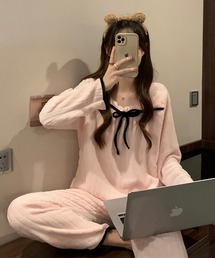 blackdia ocean（ブラックダイヤオーシャン）の「blackdia ocean 上下セット リボン ふわふわ モコモコ ルームウェア（ルームウェア/パジャマ）」
