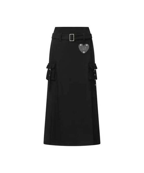 MINZ METAL LOGO HEART PATH LOGN SKIRT (2Color)（スカート）｜MUCENT