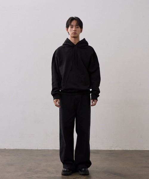 THE CLE（ザクレ）の「BACK LOGO SWEAT HOODIE / バックロゴスウェットフーディー【バックロゴ】【フード】 パーカー スウェット トップス メンズ（スウェット・メンズ・ブラック/グレー・1/2）」の10枚目の写真