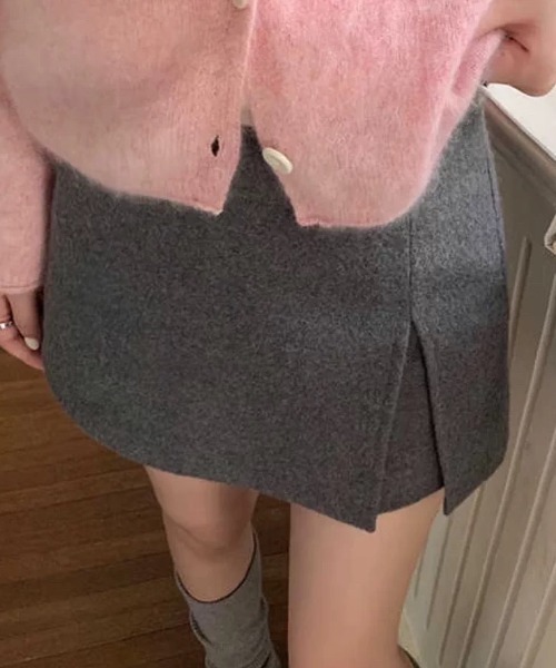 ampm（エーエムピーエム）の「ツイード調 ミニスカパン/ショート丈ボトムス（スカート・レディース・グレー/ブラック・L/M）」の9枚目の写真