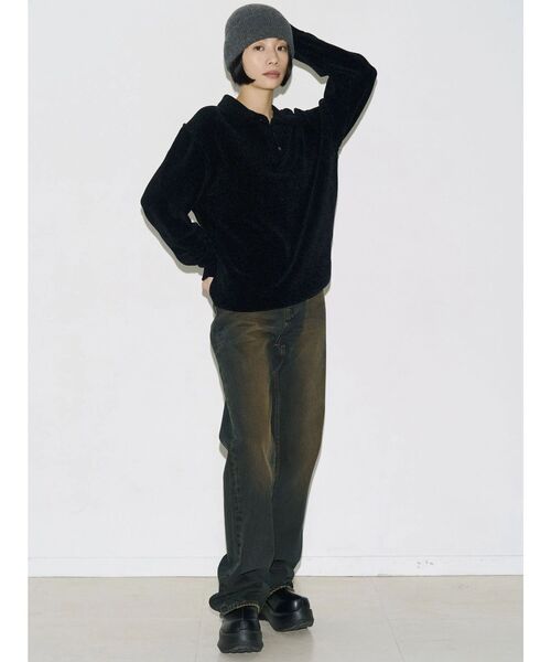 EMODA(エモダ)の「【VEQUM】VELOUR TEXTURE KNIT POLO(ニット/セーター・レディース・ブラック/グレー/ブルー・FREE)」の16枚目の写真