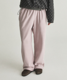 TERRY LACE TRACK FLEECE PANTS - PINK
