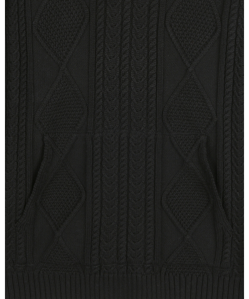BESLOW(ビースロー)の「FISHERMAN CABLE KNIT HOODIE BLACK(ニット/セーター・メンズ・その他・SMALL/MEDIUM/LARGE/X-LARGE)」の3枚目の写真