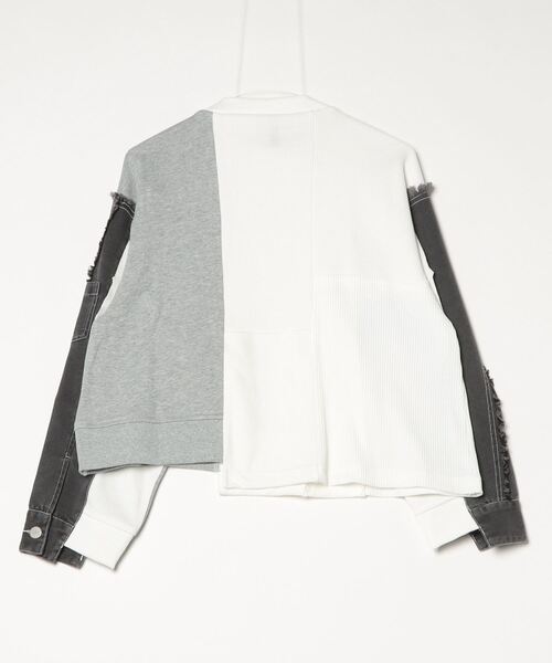 AULA AILA(アウラアイラ)の「AULA AILA(アウラ アイラ)別注DENIM COMBINATION PULLOVER(Tシャツ/カットソー・レディース・ブラック/ホワイト・F)」の4枚目の写真