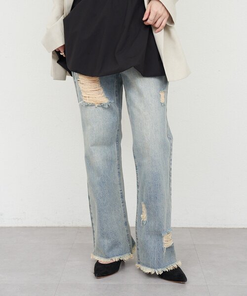 SHENERY（シーナリー）の「クラッシュデニム（デニムパンツ・レディース・ブルー/ブルー系その他・38/36）」の2枚目の写真