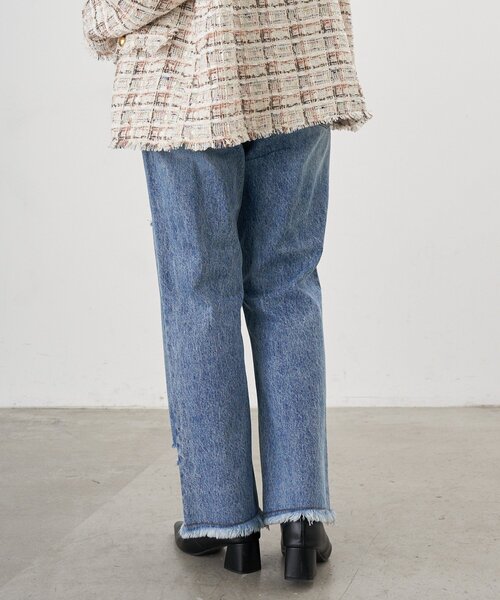 SHENERY（シーナリー）の「クラッシュデニム（デニムパンツ・レディース・ブルー/ブルー系その他・38/36）」の6枚目の写真