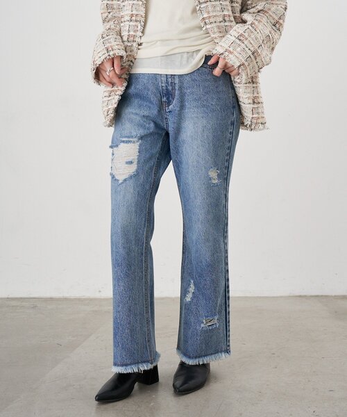 SHENERY（シーナリー）の「クラッシュデニム（デニムパンツ・レディース・ブルー/ブルー系その他・38/36）」の8枚目の写真