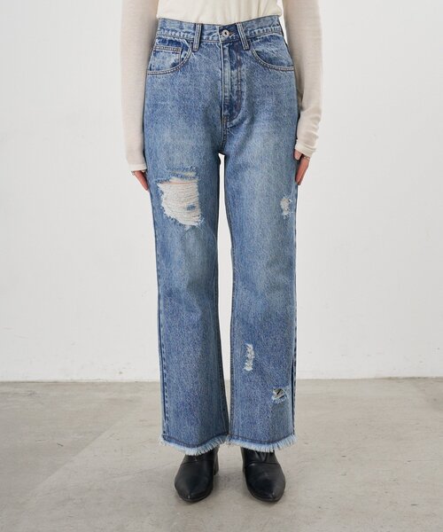 SHENERY（シーナリー）の「クラッシュデニム（デニムパンツ・レディース・ブルー/ブルー系その他・38/36）」の10枚目の写真