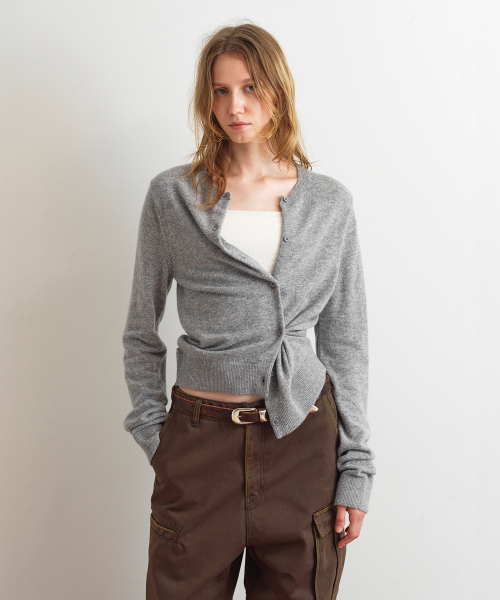 AOPT(アオプト)の「TWO WAY BUTTON CARDIGAN - GRAY(カーディガン/ボレロ・レディース・その他・SMALL/MEDIUM)」の1枚目の写真