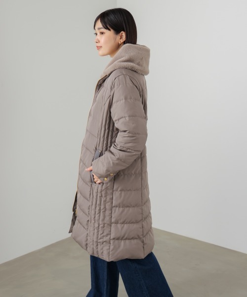 Bou Jeloud(ブージュルード)の「高密度タックロングダウン(ダウンジャケット/コート・レディース・モカ/ブラック・38)」の5枚目の写真