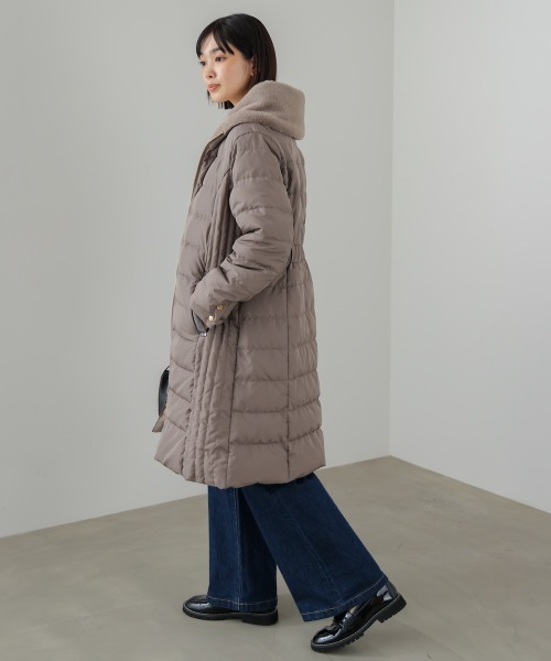 Bou Jeloud(ブージュルード)の「高密度タックロングダウン(ダウンジャケット/コート・レディース・モカ/ブラック・38)」の6枚目の写真