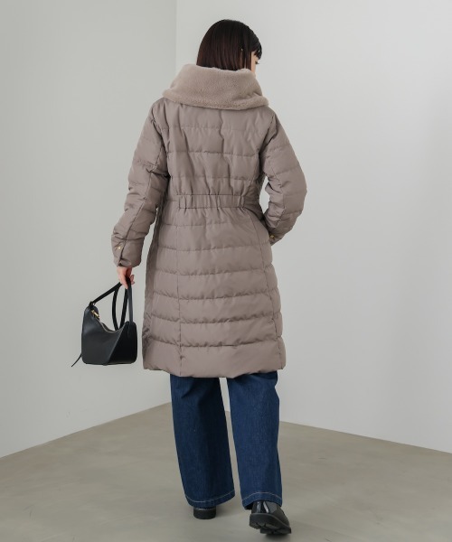 Bou Jeloud(ブージュルード)の「高密度タックロングダウン(ダウンジャケット/コート・レディース・モカ/ブラック・38)」の8枚目の写真