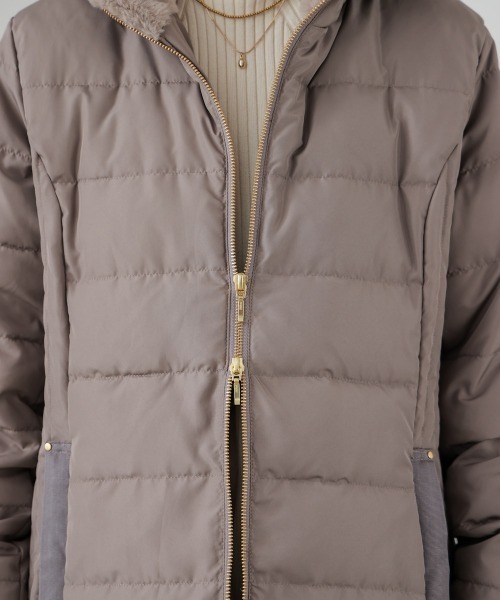 Bou Jeloud(ブージュルード)の「高密度タックロングダウン(ダウンジャケット/コート・レディース・モカ/ブラック・38)」の14枚目の写真