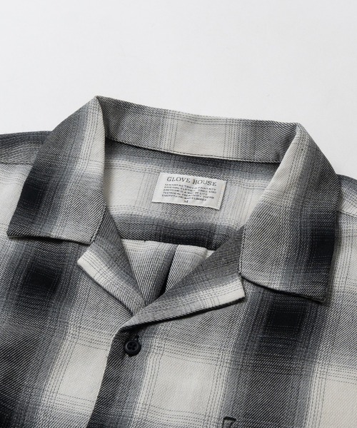 JOHN'S CLOSET（ジョンズクローゼット）の「【a】オンブレチェック ボックスシルエット オープンカラーシャツ（シャツ/ブラウス・メンズ・ブラック/ブルー/ホワイト・MEDIUM/LARGE）」の4枚目の写真