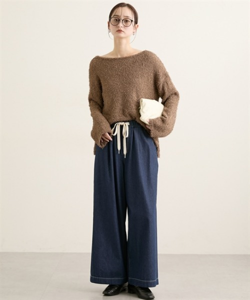 nissen（ニッセン）の「【低身長/高身長サイズ有】柔らかワイドイージーデニムパンツ（Petitjo/slattgir）（デニムパンツ・レディース・ブルー系/ネイビー系・3L/LL/L/M/T5L/T4L/T3L/TLL/TL/TM/PL/PM/PS/PSS）」の17枚目の写真