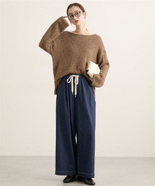 nissen（ニッセン）の「【低身長/高身長サイズ有】柔らかワイドイージーデニムパンツ（Petitjo/slattgir）（デニムパンツ・レディース・ブルー系/ネイビー系・3L/LL/L/M/T5L/T4L/T3L/TLL/TL/TM/PL/PM/PS/PSS）」の18枚目の写真