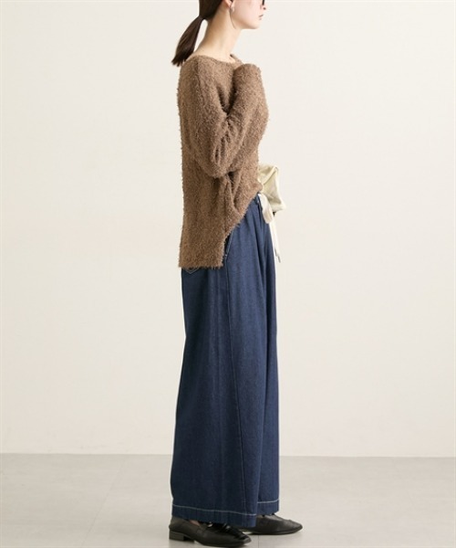 nissen（ニッセン）の「【低身長/高身長サイズ有】柔らかワイドイージーデニムパンツ（Petitjo/slattgir）（デニムパンツ・レディース・ブルー系/ネイビー系・3L/LL/L/M/T5L/T4L/T3L/TLL/TL/TM/PL/PM/PS/PSS）」の19枚目の写真