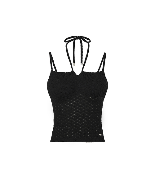 A.R.U(エイアールユー)の「LACE TIE TOP(Tシャツ/カットソー・レディース・ホワイト/ブラック/ピンク・SMALL/MEDIUM)」の2枚目の写真