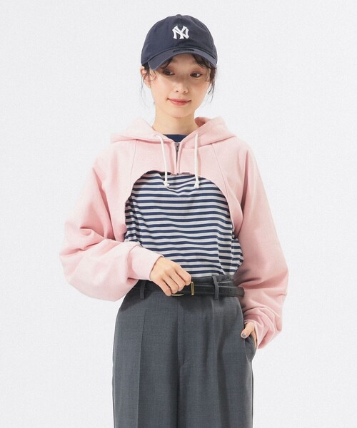 BEAMS BOY（ビームスボーイ）の「スウェット ボレロ（スウェット・レディース・ナチュラル/チャコールグレー/ピンク・ONE SIZE）」の15枚目の写真