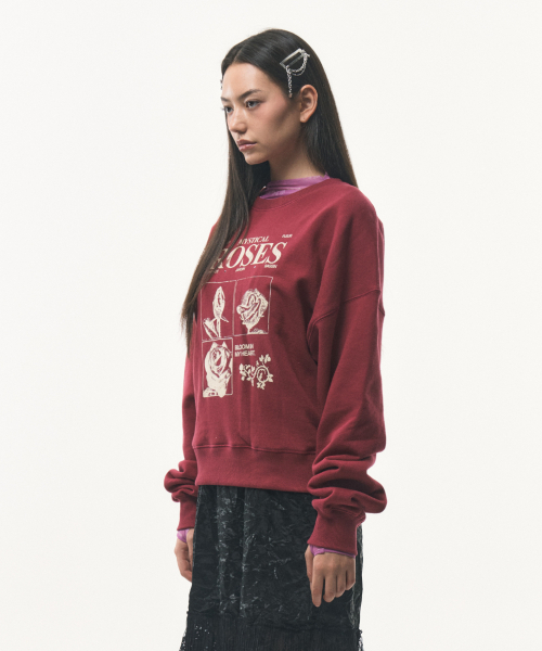 FOR THE WEATHER(フォーザウェザー)の「スタッドローズスウェットシャツ(ワイン)(スウェット・レディース・その他・ONE SIZE)」の2枚目の写真