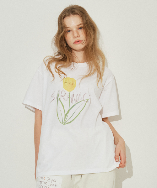 SARANAGI(サラナギ)の「SE0533-T-SHIRT(white)(Tシャツ/カットソー・レディース・ホワイト・FREE)」の2枚目の写真