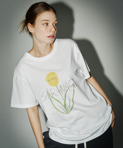 SARANAGI(サラナギ)の「SE0533-T-SHIRT(white)(Tシャツ/カットソー・レディース・ホワイト・FREE)」の3枚目の写真