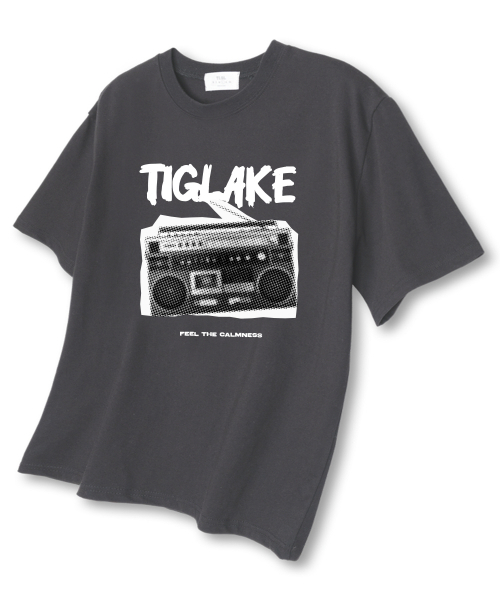 TI.GLAKE(ティーグレイク)の「レトロディオ オーバーサイズ 半袖Tシャツ ダークグレー(Tシャツ/カットソー・レディース・その他・LARGE/X-LARGE/XX-LARGE)」の1枚目の写真
