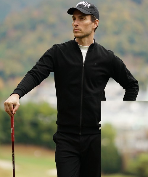 DIVINER GOLF(ディバイナー ゴルフ)の「【DIVINER GOLF】スムース袖刺繍スタンドジャケット メンズ ゴルフウェア スウェット スエット ブラック ネイビー グレー 春服 冬服(その他アウター・メンズ・ネイビー/杢グレー/ブラック・XXL/XL/L/M)」の4枚目の写真