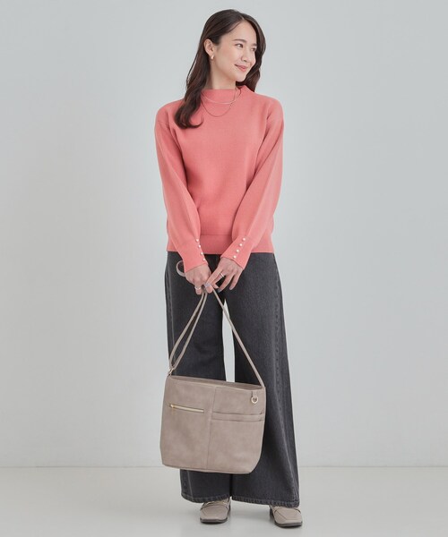 SHOO・LA・RUE(シューラルー)の「【8ポケット】フロント切替 ショルダーバッグ(ショルダーバッグ・レディース・ベージュ/ライトパープル/グリーン/ピンク系/ブルー/ブラック・00)」の13枚目の写真