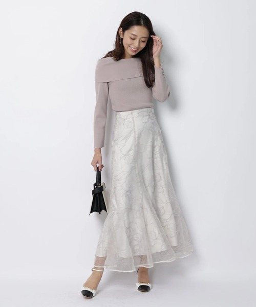 JUSGLITTY(ジャスグリッティー)の「キラキラ刺繍マーメイドスカート(スカート・レディース・モカ/ミント・0/1/2)」の3枚目の写真