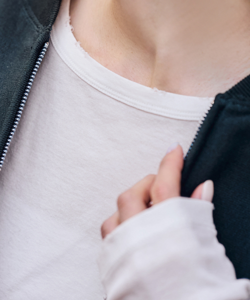 FRAMeWORK（フレームワーク）の「コットンフライスダメージL/Tee（Tシャツ/カットソー・レディース・ホワイト/ベージュ/カーキ・FREE）」の9枚目の写真