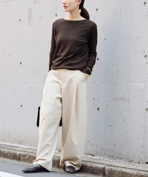 FRAMeWORK（フレームワーク）の「コットンフライスダメージL/Tee（Tシャツ/カットソー・レディース・ホワイト/ベージュ/カーキ・FREE）」の15枚目の写真